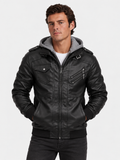 Men's Leather Jacket - Vanda + Free Wallet