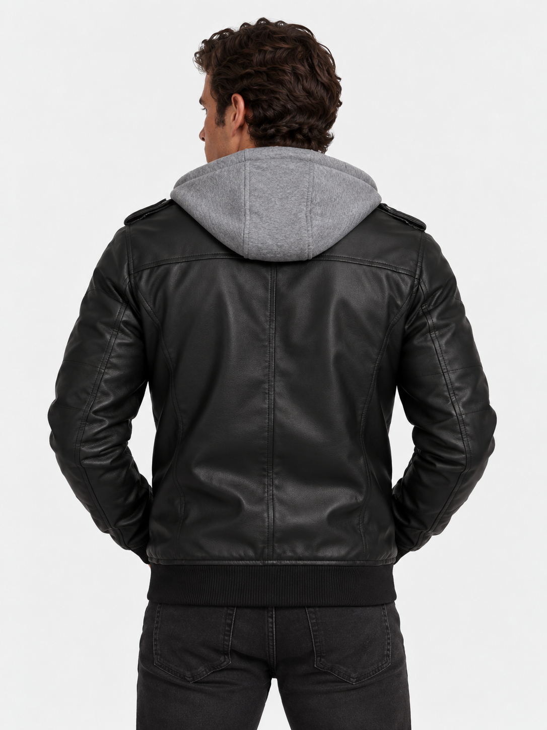 Men's Leather Jacket - Vanda + Free Wallet