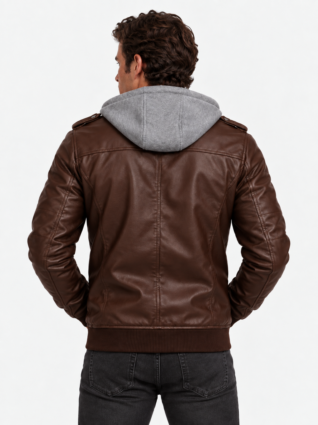 Men's Leather Jacket - Vanda + Free Wallet