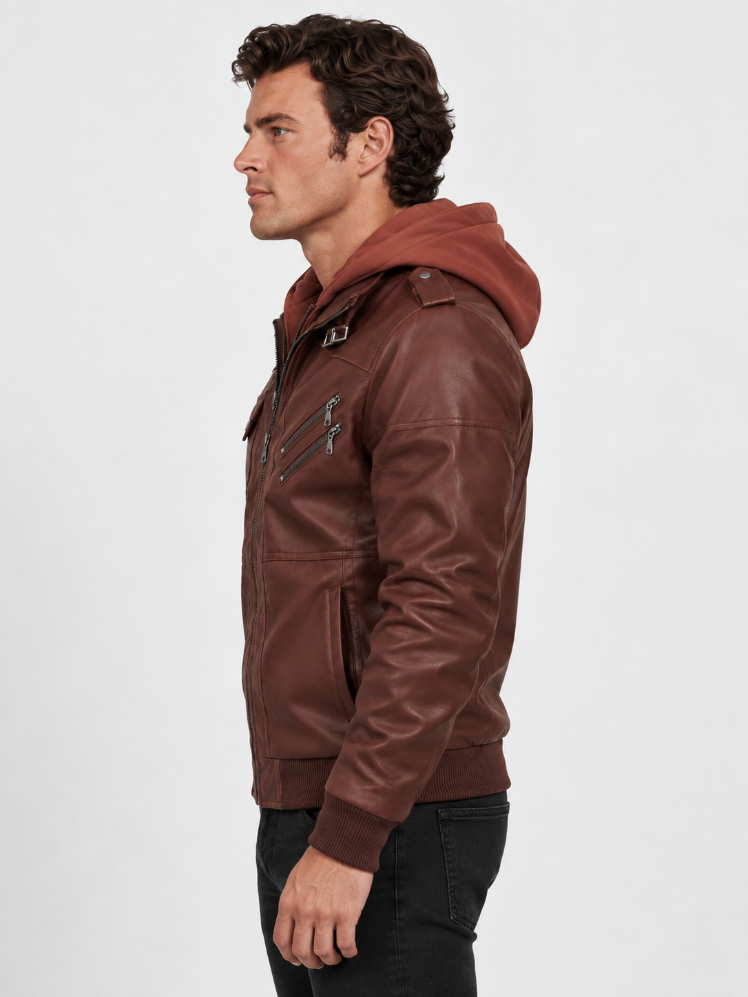 Men's Leather Jacket - Vanda + Free Wallet