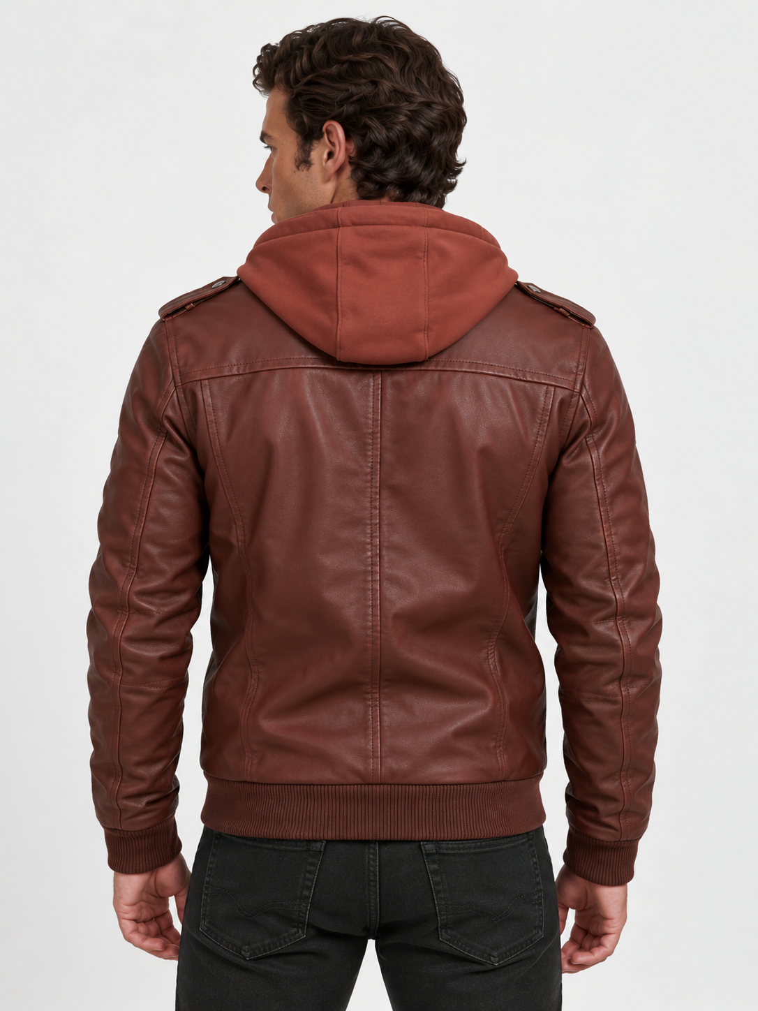 Men's Leather Jacket - Vanda + Free Wallet
